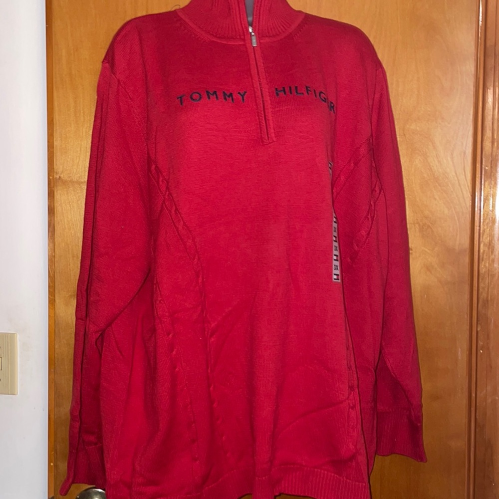 NWT Tommy Hilfiger red pullover sweater
